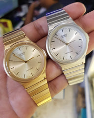 CASIO MQ-24G-9EDF Unisex Analog Watch – Gold-Tone Stainless Steel Band, Champagne Dial, Quartz Movement, Water Resistant