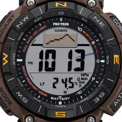 Casio PRO TREK PRG-340L-5DR Men’s Solar Triple Sensor Brown Field Watch, Tough Solar, 100M Water Resistant