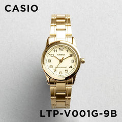CASIO LTP-V001G-9BUDF Women’s Analog Watch – Gold Stainless Steel, Champagne Dial, Quartz Movement, Water Resistant, Elegant Classic Ladies Watch