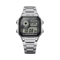 CASIO AE-1200WHD-1AVDF Digital Watch – Multi-Function, Water-Resistant, Stainless Steel Band