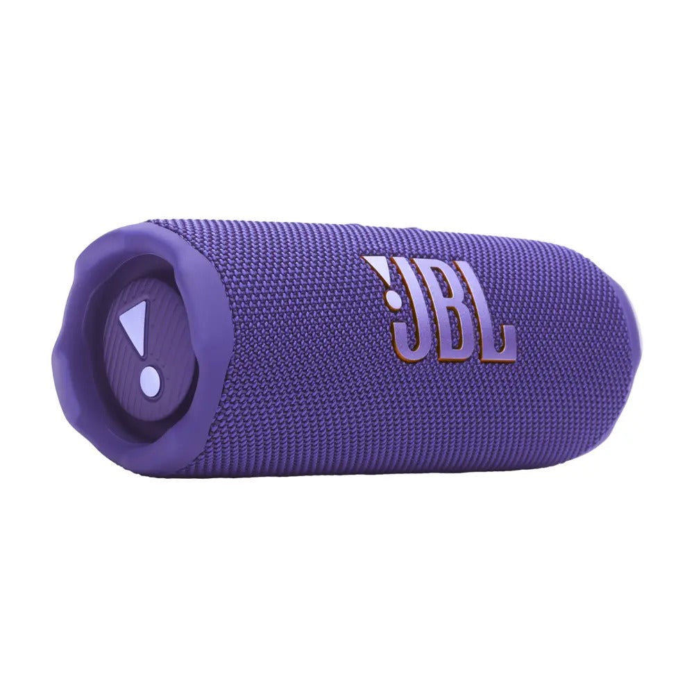 Purple JBL speaker on a white background