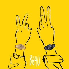 CASIO B640WGG-9DF Vintage Digital Watch – Gold Stainless Steel, LED Light, Alarm, Stopwatch, Water Resistant, Classic Retro Design