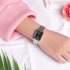 CASIO LTP-V007D-1EUDF Women’s Analog Watch – Silver Stainless Steel, Black Dial, Square Case, Quartz Movement, Water Resistant, Elegant Classic Design