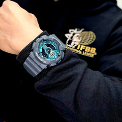 Casio G-SHOCK GA-110AS-2A Men’s Analog-Digital Watch – Blue Resin, Shock Resistant, 200M Water Resistant, Magnetic Resistant, LED Light, Sports Style