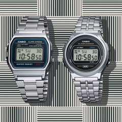 CASIO A171WE-1ADF Vintage Retro Digital Watch | Classic Silver Stainless Steel Men’s Watch | LED Light, Stopwatch, Alarm, Water Resistant