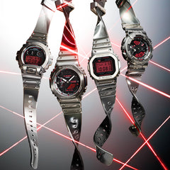 CASIO G-SHOCK GM-2100YRA-8ADR Analog Digital Men's Watch Silver Metal Bezel Tough Silicone Band 200M Water Resistant