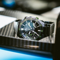 CASIO EDIFICE ECB-2200RC-1A3 Men's Solar Bluetooth Chronograph Watch – Carbon Fiber Dial, Smartphone Link, 100M Water Resistant