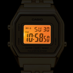 CASIO LA680WGA-9DF Vintage Digital Watch – Gold-Tone Stainless Steel, Retro Design with Multi-Function Features