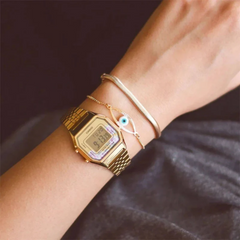 CASIO LA680WGA-4CDF Vintage Digital Watch – Rose Gold-Tone Stainless Steel, Retro Design with Multi-Function Features