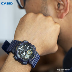CASIO AEQ-110W-2AVDF Analog-Digital Combination Watch – Dual Time Display, Water-Resistant, Durable Resin Band