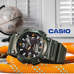 CASIO AQ-S810W-3AVDF Tough Solar Analog-Digital Watch – Solar Powered, Water-Resistant, Durable Men's Watch