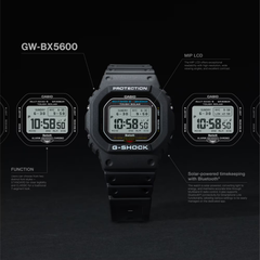 CASIO G-SHOCK GW-BX5600-1D Digital Men’s Watch, Tough Solar, Bluetooth Connectivity, 200M Water Resistant, Black Resin Strap