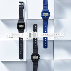 Casio F-91WB-2A1DF Pop Digital Watch – Blue Resin, LED Light, Classic Retro