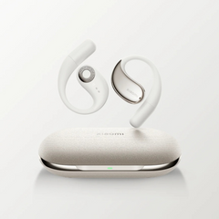 Xiaomi Open Wear Stereo Earbuds in beige color with a charging case.