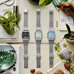 CASIO AQ-230A-1DHDF Vintage Digital-Analog Watch – Classic Silver Stainless Steel, Dual Time, Alarm, Stopwatch, Retro 80s Design, Water Resistant