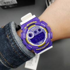 CASIO G-SHOCK GD-120CS-6DR Men's Digital Watch – Shock Resistant, 200M Water Resistant, LED Super Illuminator, Limited Edition White & Purple