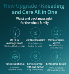 Philips PPM4501 Waist & Back Massager UK – 12‑Node 3D Floating Massage + 42 °C Hot Compress, 4 Modes, One‑Key Control - THE HAPPY BUY