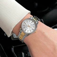 CASIO LTP-1303SG-7AVDF Women’s Analog Watch – Two-Tone Stainless Steel, White Dial, Quartz Movement, Elegant Dress Watch, Water Resistant