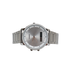CASIO MTP‑B200D‑7EDF Men’s Analog‑Digital Watch – White Dial, Stainless Steel, Dual Time & Stopwatch, 50 m Waterproof