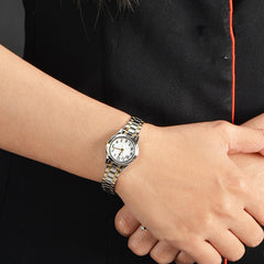 CASIO LTP-1275SG-7BDF Women's Analog Watch – Stainless Steel with Silver and Gold Accents, Classic White Dial, Elegant Timepiece