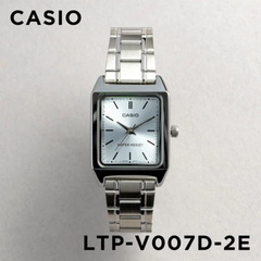 CASIO LTP-V007D-2EUDF Women’s Analog Watch – Silver Stainless Steel, Blue Dial, Square Case, Quartz Movement, Water Resistant, Elegant Classic Design