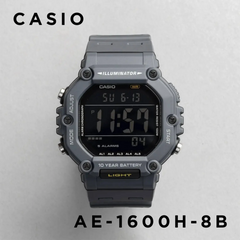CASIO AE-1600H-8BVDF Digital Watch – Large Display, World Time, 10-Year Battery, 200M Water Resistance