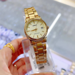 CASIO LTP-V002G-9AUDF Women’s Analog Watch – Gold Stainless Steel, Champagne Dial, Quartz Movement, Water Resistant, Elegant Classic Ladies Watch