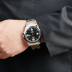 CASIO MTP-1314SG-1AVDF Men’s Analog Watch – Black Dial with Gold-Tone Case & Bracelet, Classic & Elegant