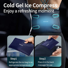 Philips PPM4721 Waist & Back Massager – 4‑Zone VibWave, Hot Compress 40‑55 °C, 3D Support, 3200 mAh Battery, USB‑C