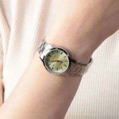 CASIO LTP-V004SG-9AUDF Women's Analog Watch – Two-Tone Gold & Silver Stainless Steel, Elegant Date Display, Quartz Movement