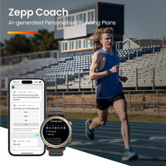 Amazfit Cheetah Pro Smart Watch – 1.45″ AMOLED, Dual-Band L1+L5 GPS (MaxTrack), Zepp Coach AI, Offline Maps & Route Navigation, Bluetooth Calls, 5 ATM, 14-Day Battery