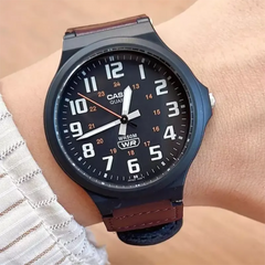 CASIO MW-240B-5BVDF Standard Analog Men’s Watch – Brown Dial, Canvas Fabric Band, 50M Water Resistance, Quartz Movement, Luminous Hands, Long Battery Life – Men’s Casual Classic Watch