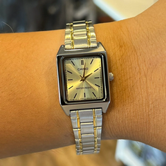 CASIO LTP-V007SG-9EUDF Women’s Analog Watch – Two-Tone Stainless Steel, Gold Dial, Square Case, Quartz Movement, Water Resistant, Elegant Classic Design