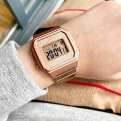 CASIO B650WC-5ADF Vintage Digital Watch – Rose Gold Stainless Steel, LED Light, Alarm, Stopwatch, Water Resistant, Retro 80s Classic Design
