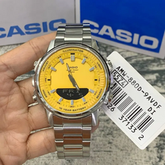 CASIO AMW-880D-9AVDF Analog-Digital Combination Watch – Stainless Steel, Dual Time Display, Water-Resistant