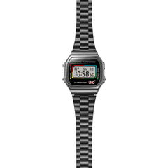 CASIO A168WEUC-1ADR Vintage Digital Watch – Men's Classic Black Stainless Steel Retro LED Alarm Chronograph Quartz Timepiece