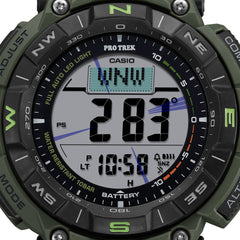 Casio PRO TREK PRG-340B-3DR Men’s Solar Triple Sensor Green Outdoor Watch, Tough Solar, 100M Water Resistant