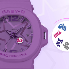 Casio BABY-G Analog Women’s Watch, Shock Resistant, 100m Water Resistant, Star Dial, Purple, BGA-10D-6A