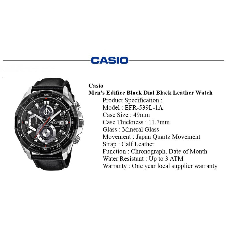 CASIO EDIFICE EFR-539L-1AVUDF MODEL WATCHES - THE HAPPY BUY
