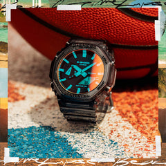 CASIO G-SHOCK GA-2100TLS-8ADR | Transparent Resin Shock-Resistant Watch with 200M Water Resistance & Digital-Analog Display | Available at TheHappyBuy