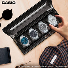 CASIO MTP‑E510D‑1A1VDF Men’s Chronograph Watch – Black Dial, Stainless Steel Band, 50 m Water Resistance