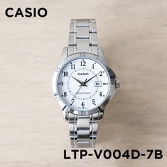 CASIO LTP-V004D-7BUDF Women’s Analog Watch – Silver Stainless Steel, White Dial, Quartz Movement, Water Resistant, Elegant Classic Ladies Watch