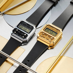 CASIO A100WEF-1A Vintage Digital Watch – Retro Design, Stainless Steel Band, Multi-Function Features, Water-Resistant