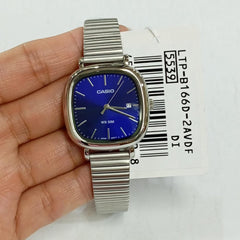 CASIO LTP‑B166D Series Women’s Analog Watch – Vintage Classic Design, 50 m Water Resistance, Date Display, Stainless Steel