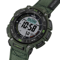 Casio PRO TREK PRG-340B-3DR Men’s Solar Triple Sensor Green Outdoor Watch, Tough Solar, 100M Water Resistant