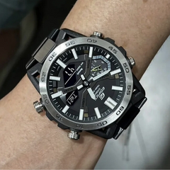 CASIO EDIFICE ECB-2000DD-1ADF Men’s Bluetooth Solar Chronograph Watch – Stainless Steel Band, Carbon Dial, Smartphone Link, 100M Water Resistant