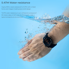 Haylou Solar RS3 Global Smart Watch – 1.2” AMOLED Display, Built-in GPS, SpO₂ & Heart Rate Monitoring, 14 Sports Modes, 5 ATM Waterproof, Sleep Tracking, 21-Day Battery – For Android & iOS
