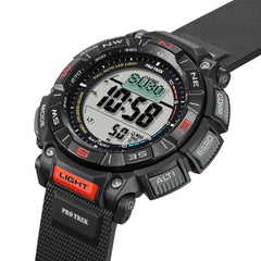 Casio PRO TREK PRG-340-1DR Men’s Solar Triple Sensor Black Outdoor Watch, Tough Solar, 100M Water Resistant