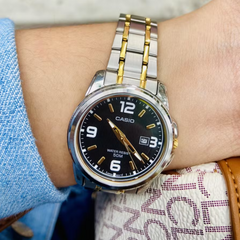 CASIO LTP-1314SG-1AVDF Women's Watch – Stylish Stainless Steel Enticer with Gold Accents, Water-Resistant, Quartz Movement