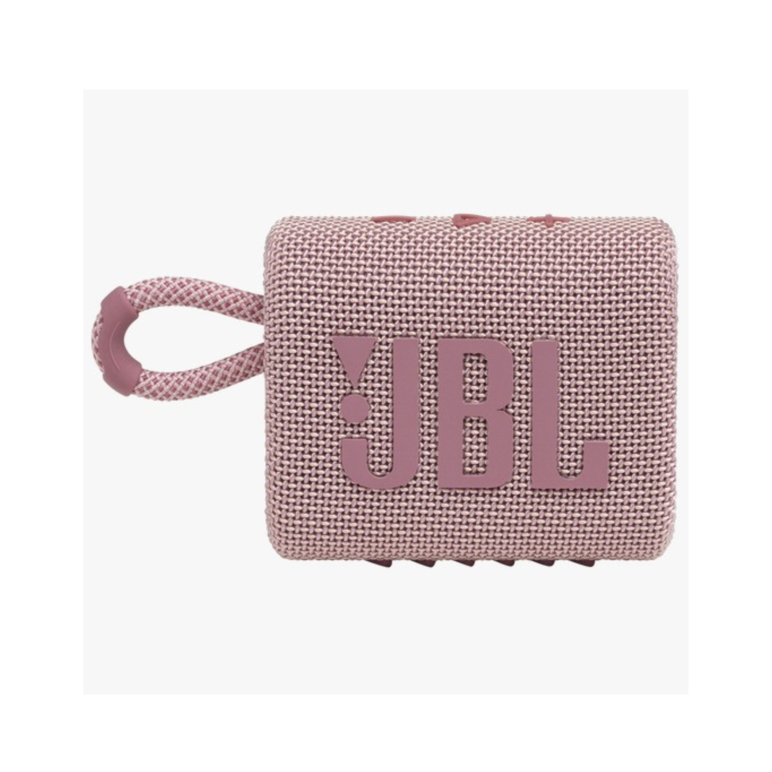 Pink JBL speaker on a white background